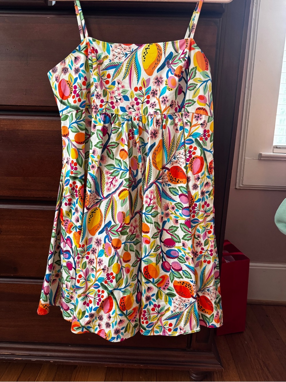 Anthropologie Mini Romper with Multi-Color Fruit & Floral Print